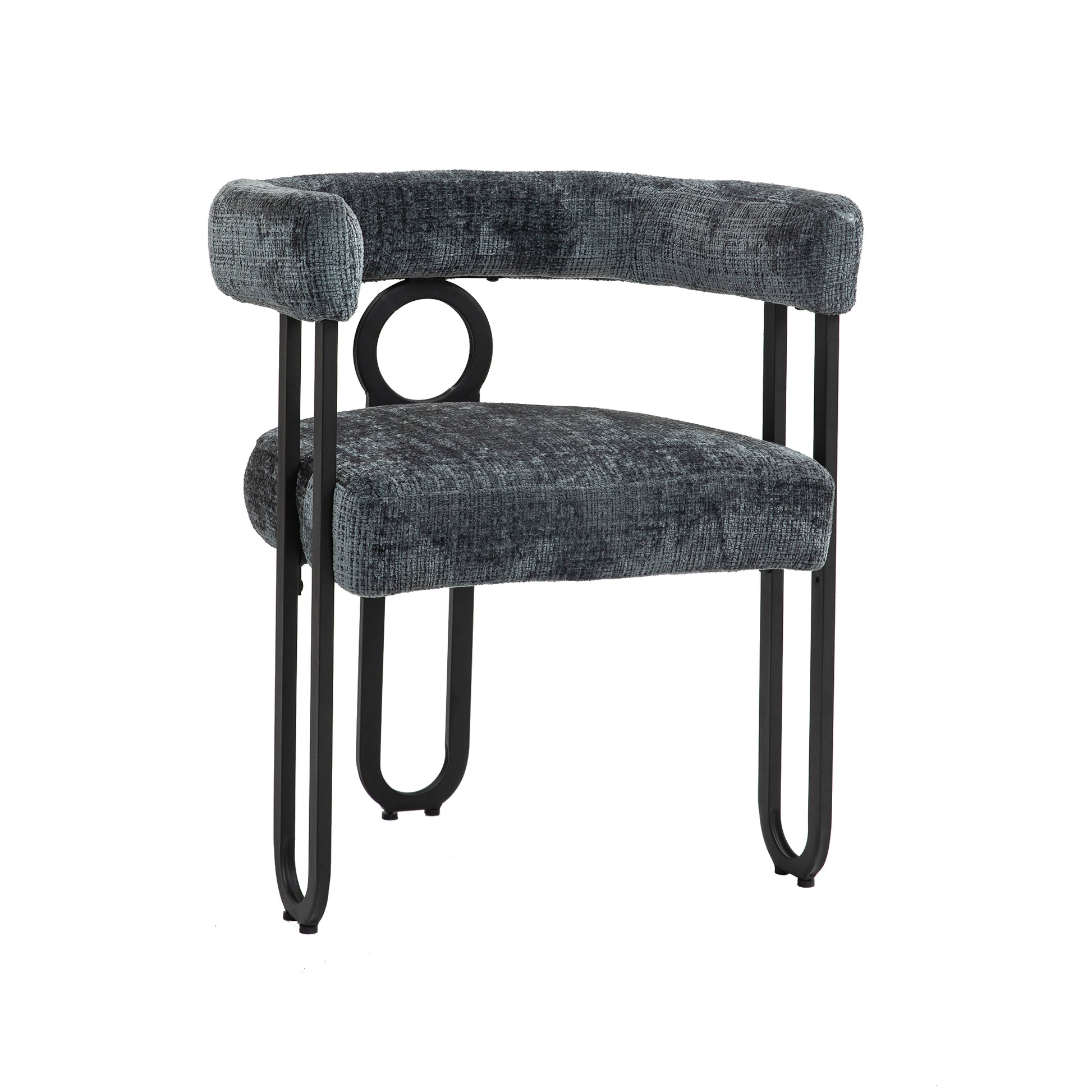 Coolmore Contemporary Designed Chenille Fabric Upholstered Accent Dining Chair Barrel Side Chairs Kitchen Armchair For Living Room Set Of 1 Gray Chenille Gray Primary Living Space Foam Chenille