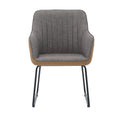 Ts Leisure Chair Dining Chair Light Grey Camel Oak Linen