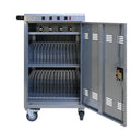 Mobile Charging Cart And Cabinet For Tablets Laptops 35 Device B30Plus Silver Silver Steel Metal