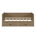 Twin Size Solid Wood Daybed With Two Drwaers For Kids Teens Dorm Bedroom Multipurpose Guest Room Or Home, Walnut Box Spring Not Required Twin Walnut Wood Bedroom Pine Wood
