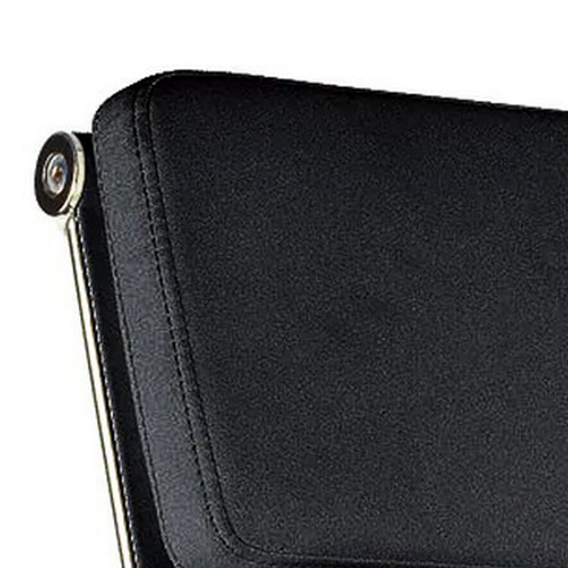 Elle 20 Inch Low Back Swivel Office Chair, Cushioned, Rolling Wheels, Black Black And Silver Fabric Metal