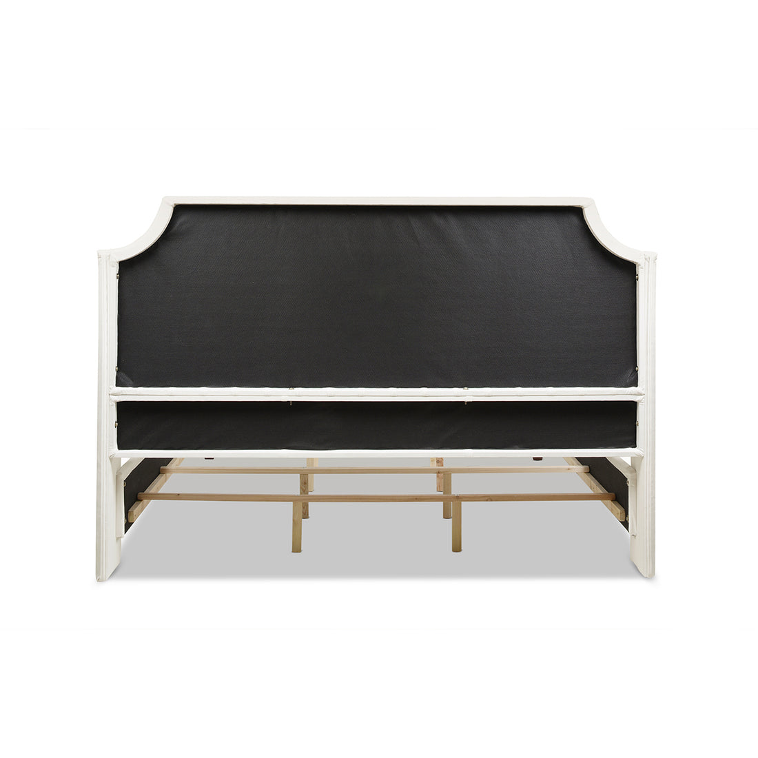Addison King Channel Tufted Panel Bed Frame, Cloud White Performance Velvet Box Spring Required King White Wood Foam Velvet Velvet
