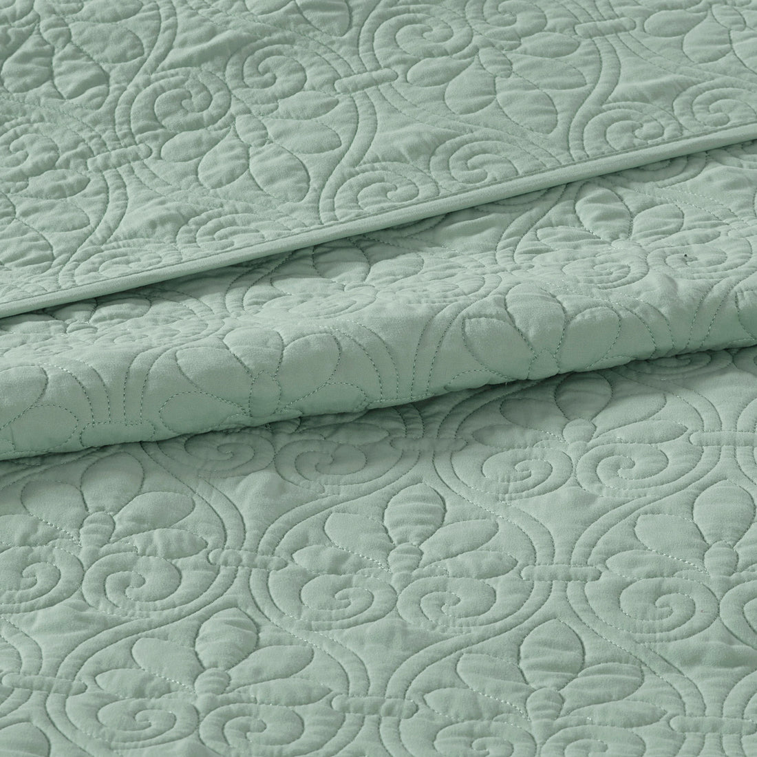 Reversible Bedspread Set Seafoam Queen Seafoam Cotton