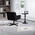 Modern Velvet Desk Chair Swirl Office Chair No Wheels Comfy Computer Task Chair Metal Legs Upholstered Accent Arm Chair For Living Room Bedroom Small Spaces Home Office, Black Black Bedroom Foam Velvet