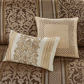 6 Piece Jacquard Comforter Set With Throw Pillows King Cal King Multicolor Polyester
