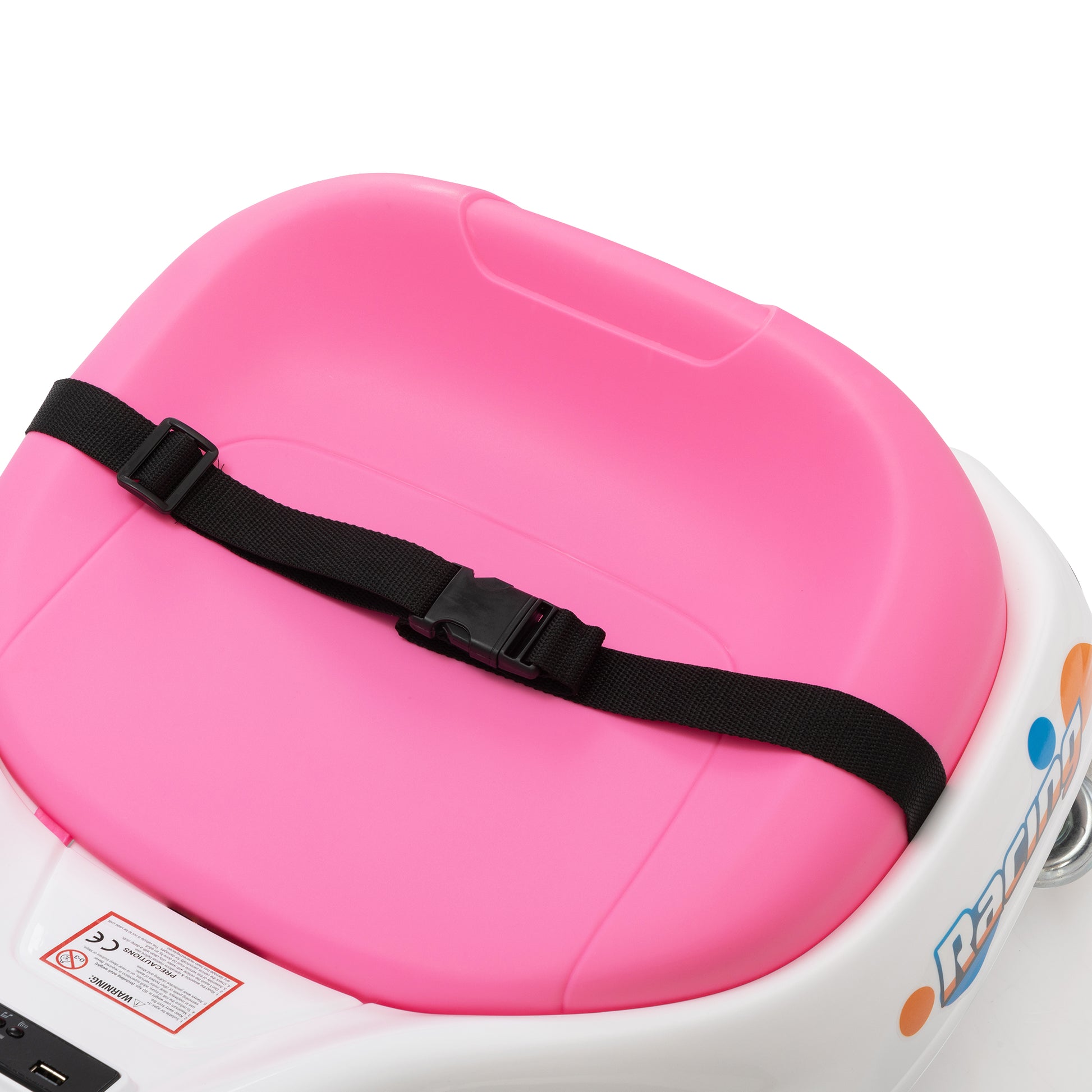 24V Brushless Drift Car,Toddler Ride On Car, Music, Bluetooth White Pink White Pink Polypropylene