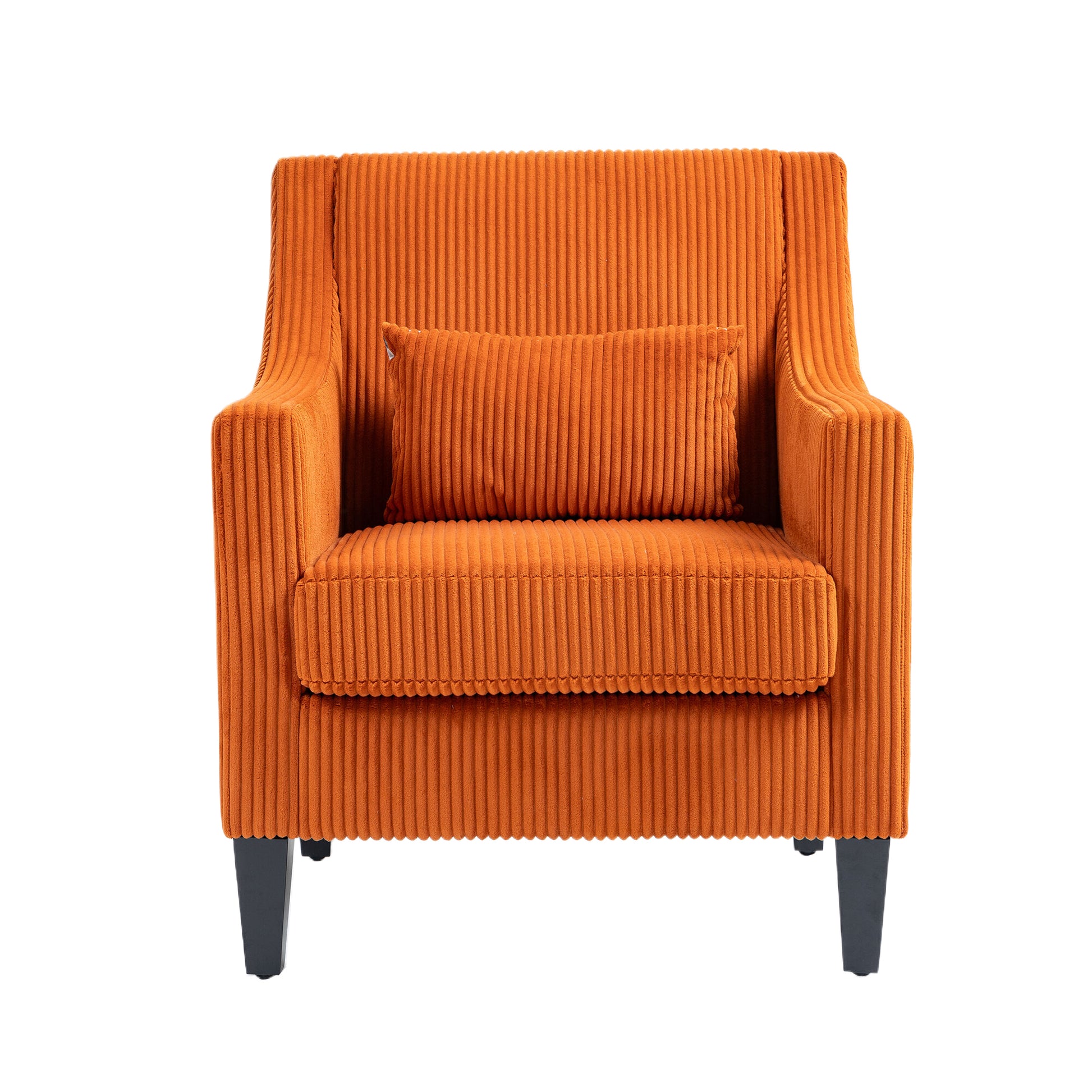 Coolmore Modern Accent Chair,Upholstered Armchair With Scooped Arms For Bedroom,Apartment,Studio,Office,Waiting Room Orange Corduroy Orange Primary Living Space Foam Corduroy