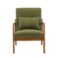 Coolmore Modern Accent Chair, Solid Wood Padding Lounge Armchairs With One Pillow For Living Room, Bedroom, Guest Room Green Green Rubberwood Foam Velvet