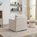 29.92'' Swivel Accent Chair, Upholstered Skirted Swivel Chair With Removable Back Cushion, 360 Degree Comfy Armchair For Living Room, Nursery, Lounge,Office,Beige Chenille Beige Chenille