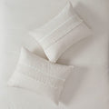 3 Piece Cotton Seersucker Duvet Cover Set King Ivory Cotton