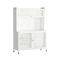Kitchen Pantry Cabinet, Tall Storage Cabinet With Glass Doors & Adjustable Shelves, Cabinet Cupboard For Kitchen, Living Room, Dinning Room, White White Kitchen Modern Glass Doors Steel