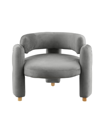 Accent Chair Grey Fabric