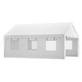 13X20 Heavy Duty Steel Carport Storage Canopy Garage Tent W Removable Sidewalls White Metal