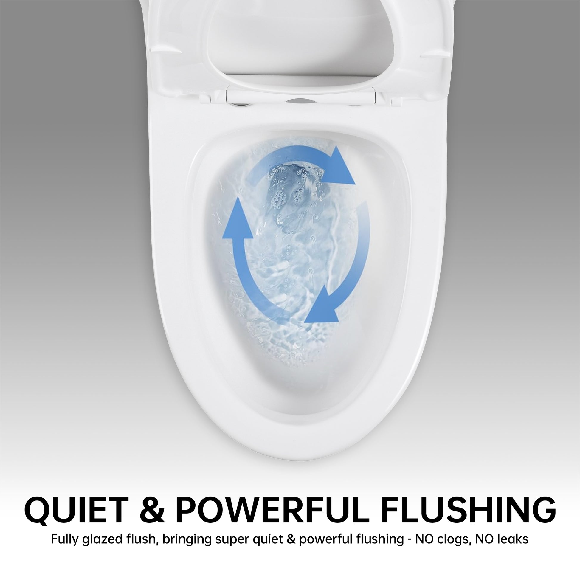 1.1 1.6 Gpf Elongated Comfort Height Super Quite Flushing Floor Mounted One Piece Toilet, Cupc Certified, Watersense Cetified, Ceramic, White Color, Soft Close Seat White Ceramic