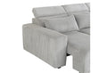 Seltos Grey Power Sectional Gray Fabric 5 Seat
