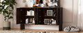 4 Door Large Storage Retro Sideboard With Adjustable Shelves And Long Handles For Kitchen, Dining Room And Living Room Espresso Espresso Mdf