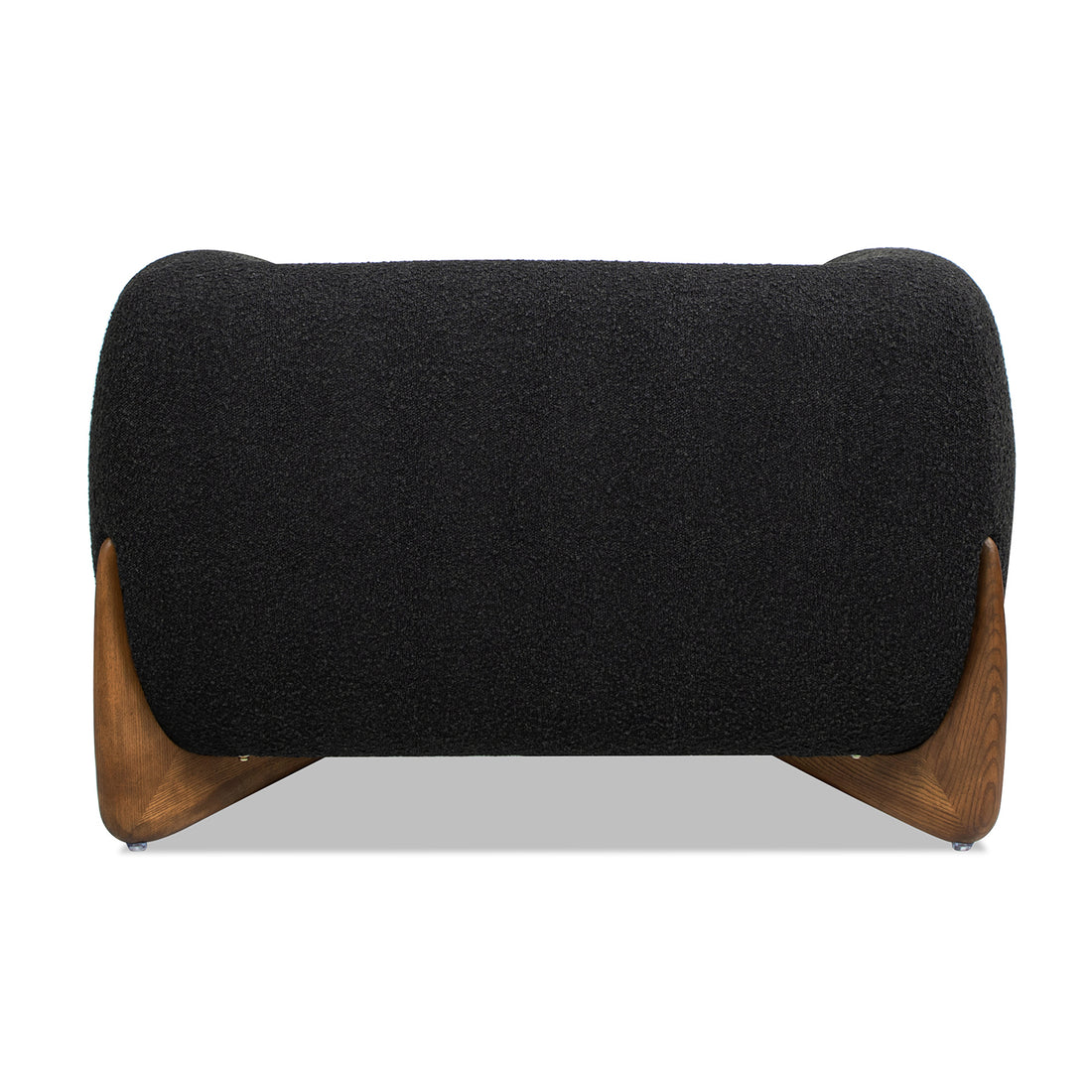 Alpine 44" Sherpa Arm Chair, Ebony Black Boucle Black Foam Boucle