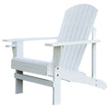 Outsunny Wooden Adirondack Chair, Outdoor Patio Lawn Chair With Cup Holder, Weather Resistant Lawn Furniture, Classic Lounge For Deck, Garden, Backyard, Fire Pit, White White Wood