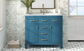 36'' Bathroon Vanity With Resin Sink Combo Set,Modern Freestanding Single Bathroom Cabinet With 4 Drawers & 2 Cabinets,Storage Cabinet For Bathroom, Solid Wood Frame Vanity Set Same As Sw000130Aac