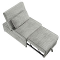 Contemporary Sleeper Sofa Chair Pillow Plush Tufted Seat 1Pc Convertible Sofa Ash Color Wide Welt Corduroy Natural Ash Corduroy Wood Primary Living Space Pillow Back Contemporary,Modern,Transitional