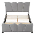 Full Size Upholstered Platform Bed Velvet Upholstered Bed, Gray Full Gray Velvet