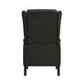 The Haven Recliner Charcoal Grey Espresso Velvet Manual Push Back Wood Soft Loose Back Poplar Flared Arms Polyester