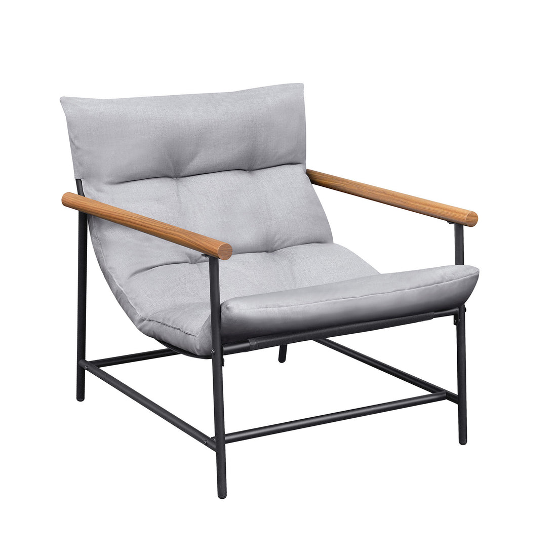 Modern Accent Chair, Living Room Reading Chair With Sturdy Metal Frame Grey Primary Living Space Casual Foam Metal