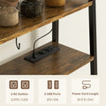 Homcom Baker'S Rack With Power Outlet And Led Lights, Coffee Bar With Storage Shelves, Industrial Microwave Stand With Wine Bottle Rack, Drawer, Barn Door Cabinet, Rustic Brown Rustic Brown Particle
