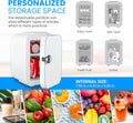 Mini 4L 6 Can, Small Refrigerator For Bedroom, Office, Dorm And Car Portable Cooler & Warmer Compact Fridge For Beverage, Skincare And Food, White White Plastic