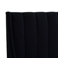 Aspen Vertical Tufted Headboard Platform Bed Set, King, Anthracite Black Velvet Box Spring Not Required King Anthracite Wood Foam Velvet Velvet