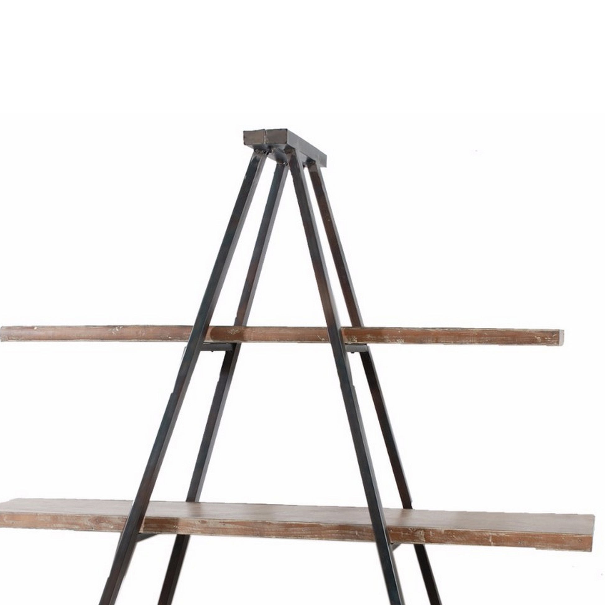 Rustiy Charmed 3 Tier Ramsden Bookshelf Brown Black Wood Metal