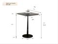 Mdf With Metal Feet, Square, Located In Living Space And Lounge Area, Coffee Table, Computer Desk, Black, 15.74