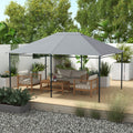 Outsunny 10' X 13' Gazebo Canopy Replacement, Outdoor Gazebo Cover Top Roof Replacement With Vents And Drain Holes, Top Cover Only , Light Gray Gray Polyester