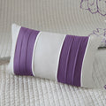 6 Piece Printed Cotton Quilt Set With Throw Pillows Taupe Grey Purple Full Queen Full Purple Cotton