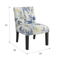 Verma Blue Floral Accent Chair Blue Foam Engineered Wood