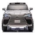 Licensed Lexus Lx600 24V Two Seater Kids Ride On Car W Parents Control,Seat Width 20 Inches,2Wd,Four Wheel Suspension,Bluetooth,Mp3,Music,Adjustable Volume,Power Display,Speeds 1.86 3.11Mph For Kids. Gray Polypropylene