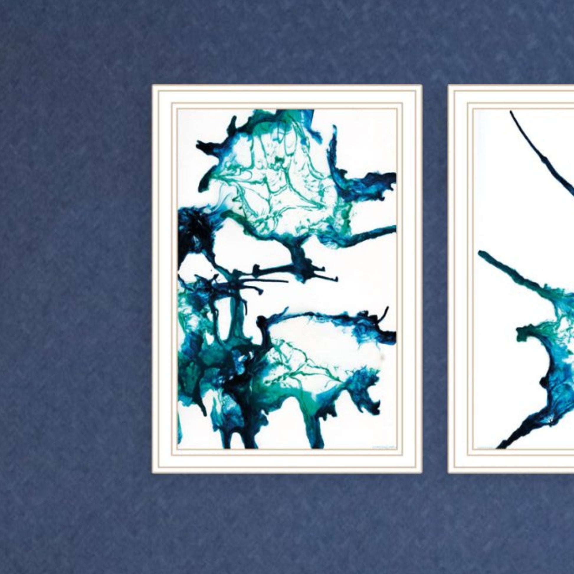 "Abstract Ocean Living" Framed Wall Art For Living Room, Wall Art Print For Home Decor, Bedroom Wall Art By Kamdon Kreations Multicolor Wood Paper