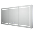 Smart Led Medicine Cabinet With Gfci Outlet & Blum Hinges, Buil Built In High Power Outlet ,72*36 Inchstepless Dimming & Anti Fog,Integrated Design,Multifunctional Bathroom Storage Silver Aluminium