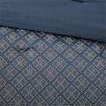 7 Piece Jaquard Comforter Set Navy King King Navy Polyester