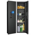 Fingerprint Touch Panel In Wall Safe,Hidden Wall Safe For Rifles And Pistols With Adjustable Shelves,Assembled Storege Safe For Firearm And Valuables Black Fingerprint Black Steel