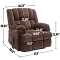 Dual Motor Heat Massage Infinite Position Up To 350 Lbs Electric Power Lift Recliners With Power Remote, Medium Firm And Heavy Duty, Brown White Metal Primary Living Space Heavy Duty Pine Brown Chenille Power Remote Medium Firm Cushion Back American