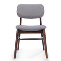 Chair Set Of 2 Light Gray Fabric