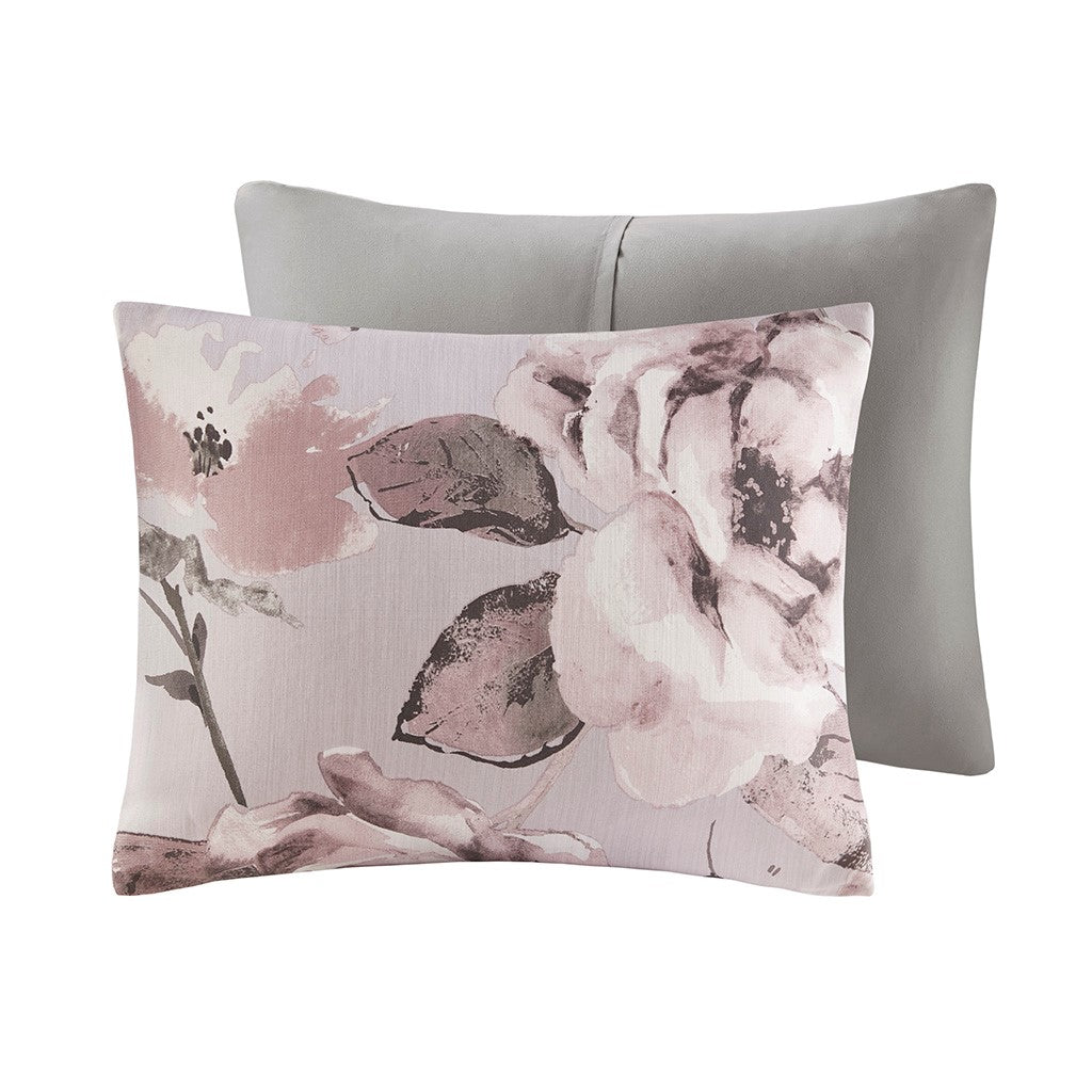 3 Piece Floral Printed Comforter Set Lilac Full Queen Full Lilac Cotton