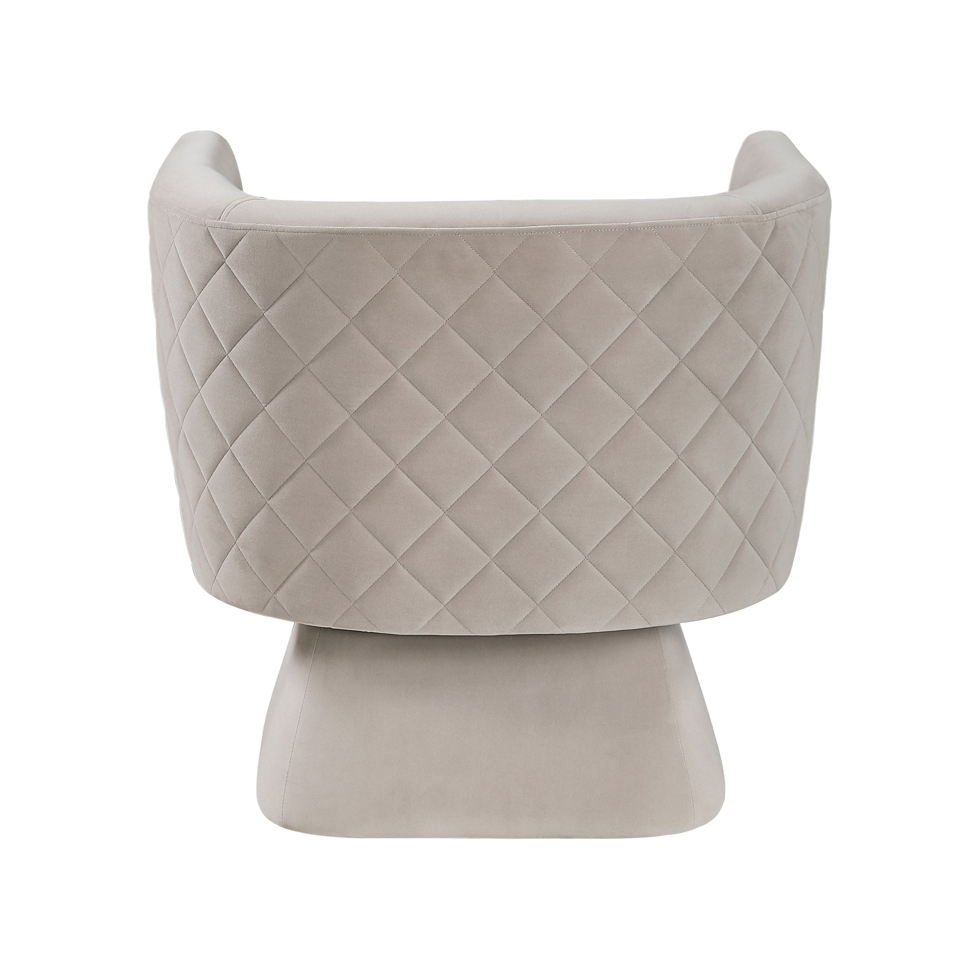 1Pc Swivel Chair Taupe Velvet Fabric Upholstery Solid Wood Diamond Pattern Stitched Back Comfort Chair Living Room Furniture Taupe Primary Living Space Contemporary Plywood,Solid Wood