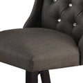 25 Inch Wood Dining Chair, Set Of 2, Button Tufted Wingback Design, Black Black Solid Wood