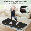 Walking Pad Under Desk Treadmill For Home Office 2.5Hp Walking Treadmill 0.6 4Mph 300Lbs Capacity Treadmill For Walking Running Remote Control Batteries Black Metal