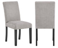 5Pc Contemporary Dining Set Rectangular Table Two Tone Finish Gray Upholstered Chairs Wooden Leg Dining Room Furniture Black Wood Wood Black,Brown,Gray Seats 4 Wood Dining Room 48 Inches
