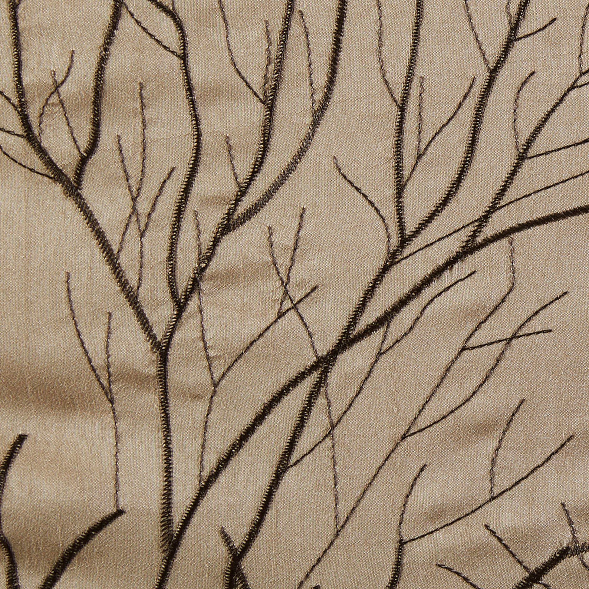 Faux Silk Embroidered Window Valance Tan 50X18" Tan Polyester