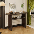Elegant Minimalist Console Table With Rounded Edges And Sturdy Shelf Design For Entryway, Living Room Espresso Espresso Solid Wood Mdf