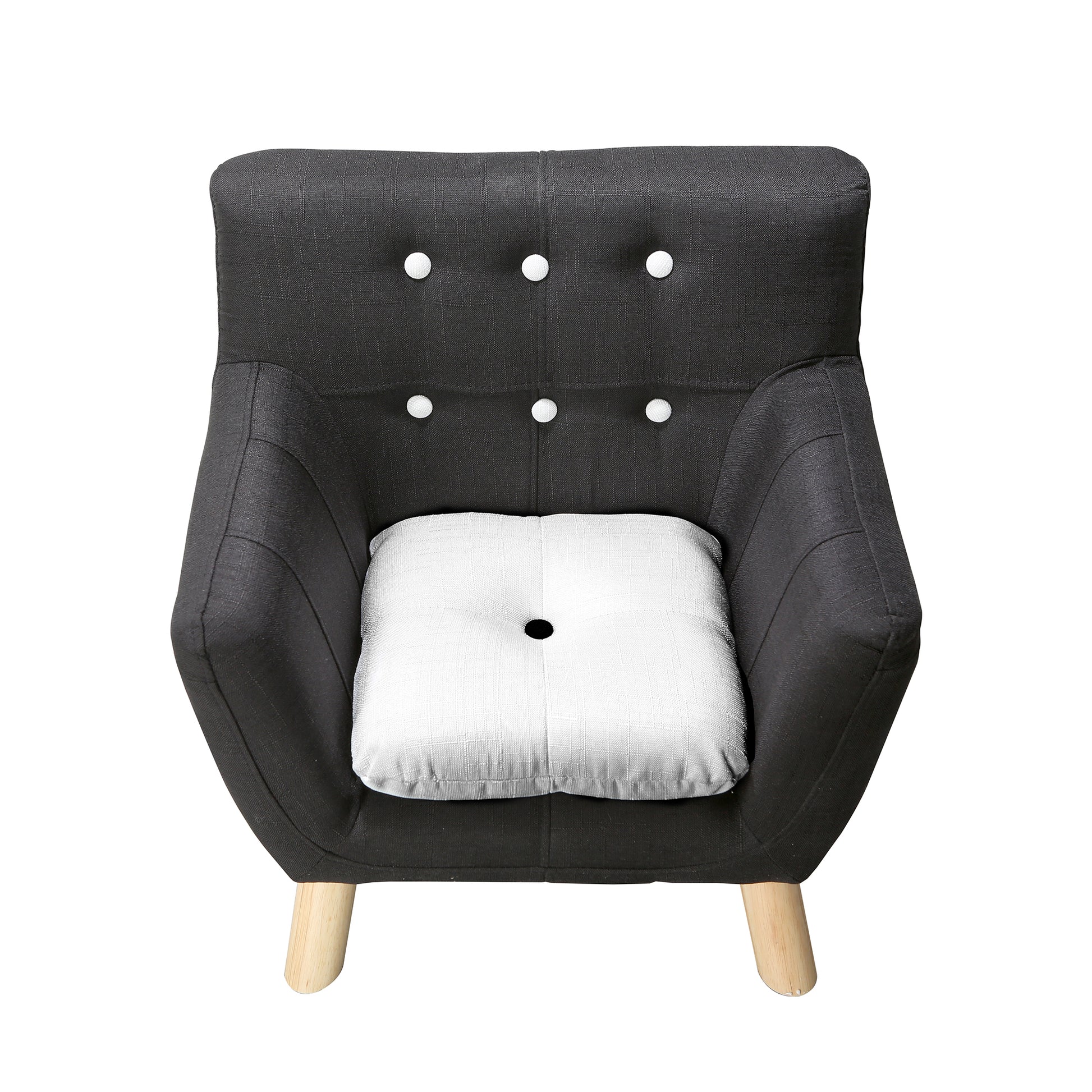 Jacey Kids Patchwork Chair Tuxedo Patchwork Black Dark Walnut Fabric